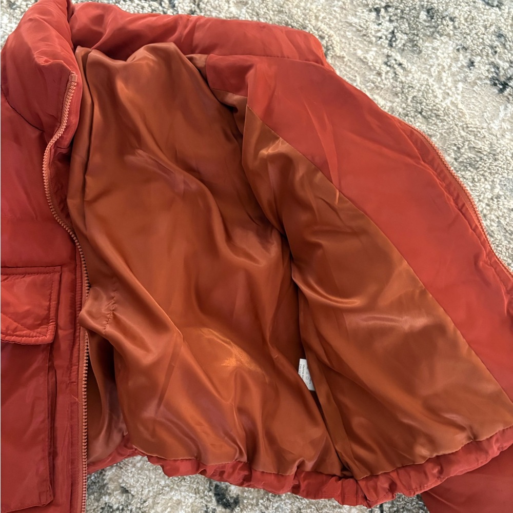 Rust Orange Puffer Jacket - image 2